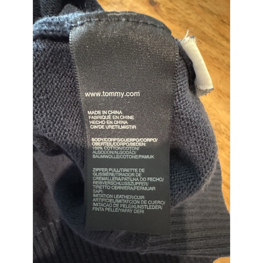 Tommy Hilfiger Pull Over Sweater Men's XL 1/4 Zip Up Mock Neck Navy Blue - Picture 6 of 7